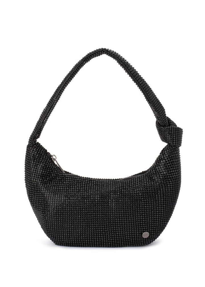 Olga Berg Jessica Crystal Mesh Bag in Black available at Barbara Katz