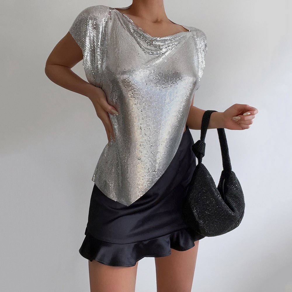 Olga Berg Jessica Crystal Mesh Bag in Black available at Barbara Katz