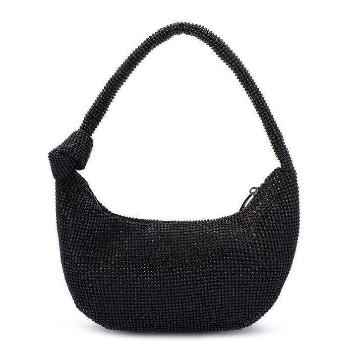 Olga Berg Jessica Crystal Mesh Bag in Black available at Barbara Katz