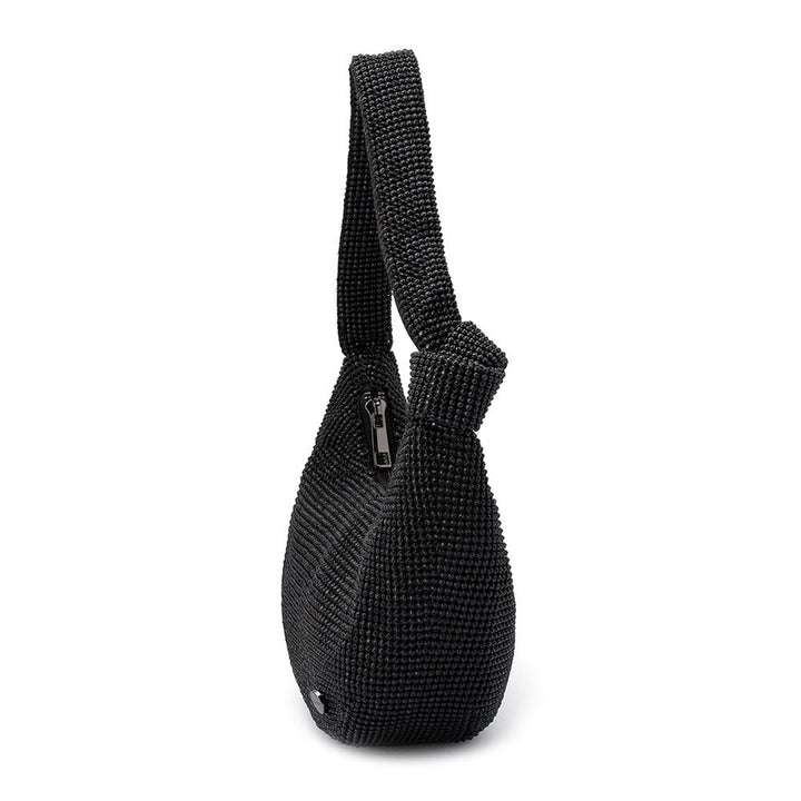 Olga Berg Jessica Crystal Mesh Bag in Black available at Barbara Katz