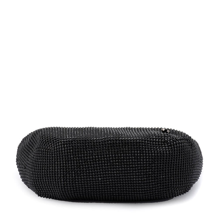 Olga Berg Jessica Crystal Mesh Bag in Black available at Barbara Katz