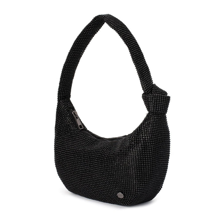Olga Berg Jessica Crystal Mesh Bag in Black available at Barbara Katz