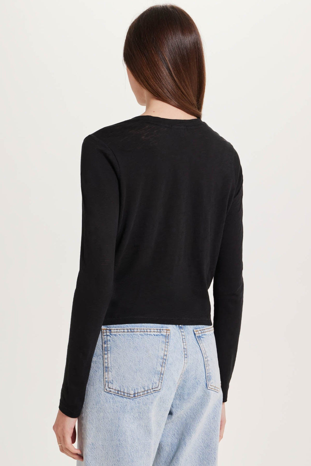 Goldie Long Sleeve Cropped Boy Tee available at Barbara Katz