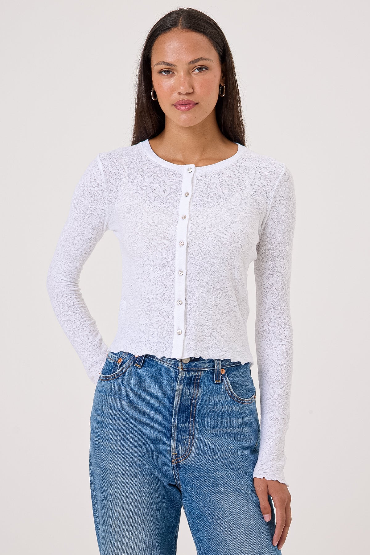 WHITEJAM SHIROSE カーディガン Goldie Love Story Jacquard Cardigan - White