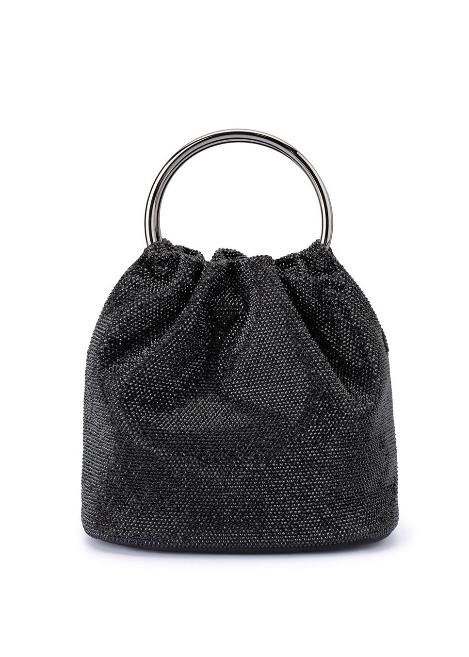 Olga Berg Mabel Crystal Top Handle Bag in Black available at Barbara Katz