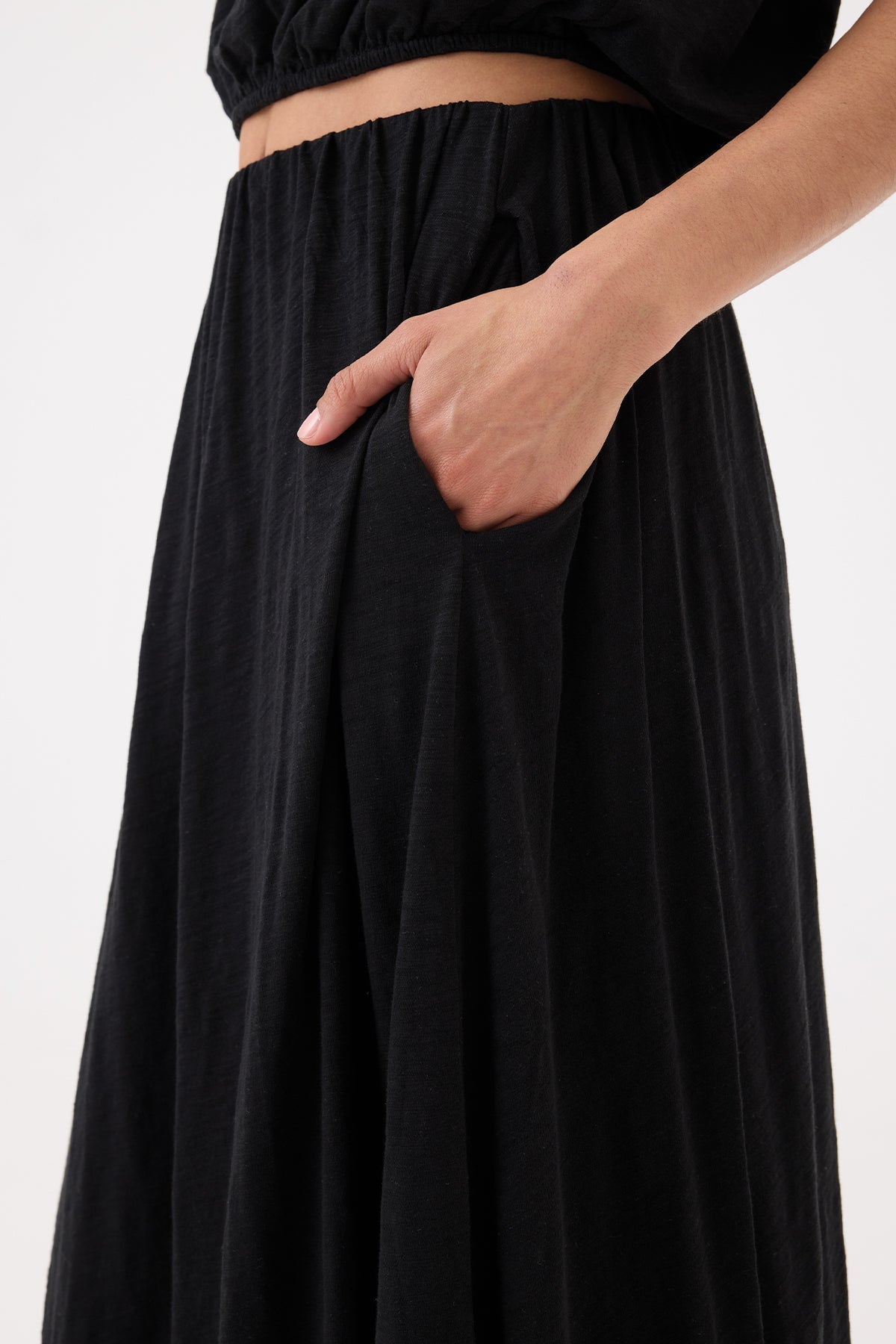 Goldie Marina Midi Bubble Skirt - Black