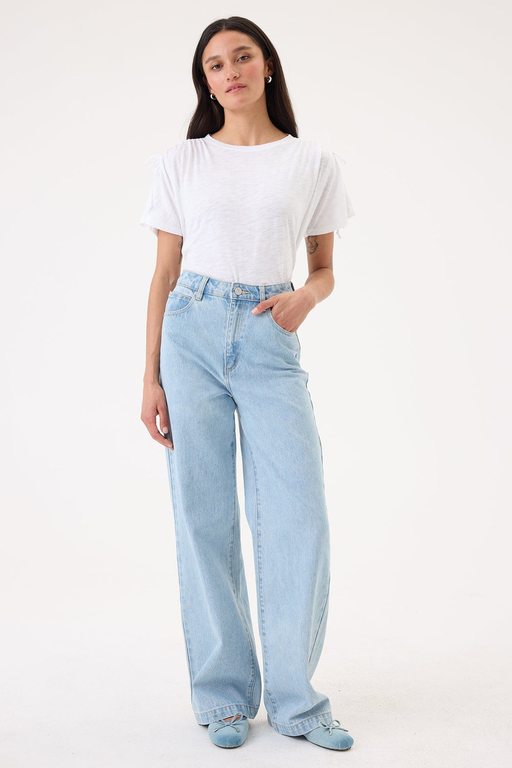 Goldie Modern Muse Tee in White available at Barbara Katz