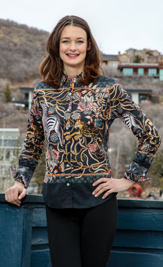 Dizzy-Lizzie Rome Long Sleeve Shirt in Zebra Print available at Barbara Katz