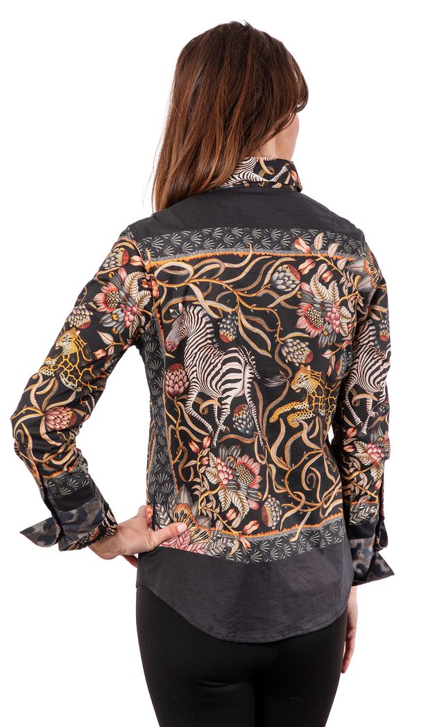 Dizzy-Lizzie Rome Long Sleeve Shirt in Zebra Print available at Barbara Katz