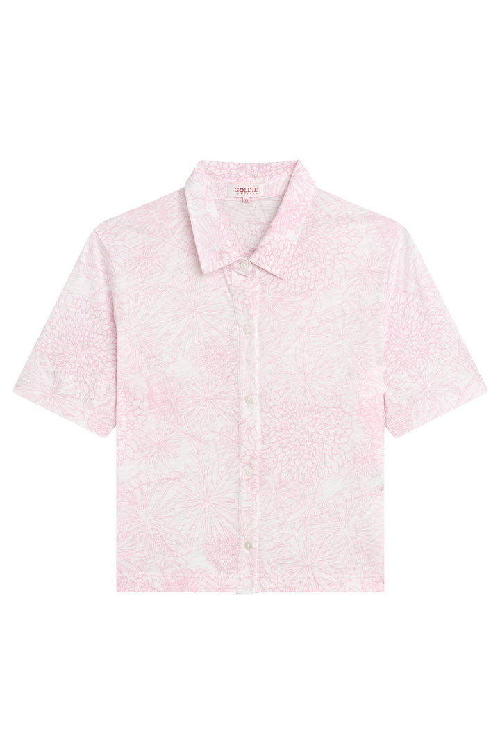 Goldie Payton Short Sleeve Botanical Shirt in Rose available at Barbara Katz