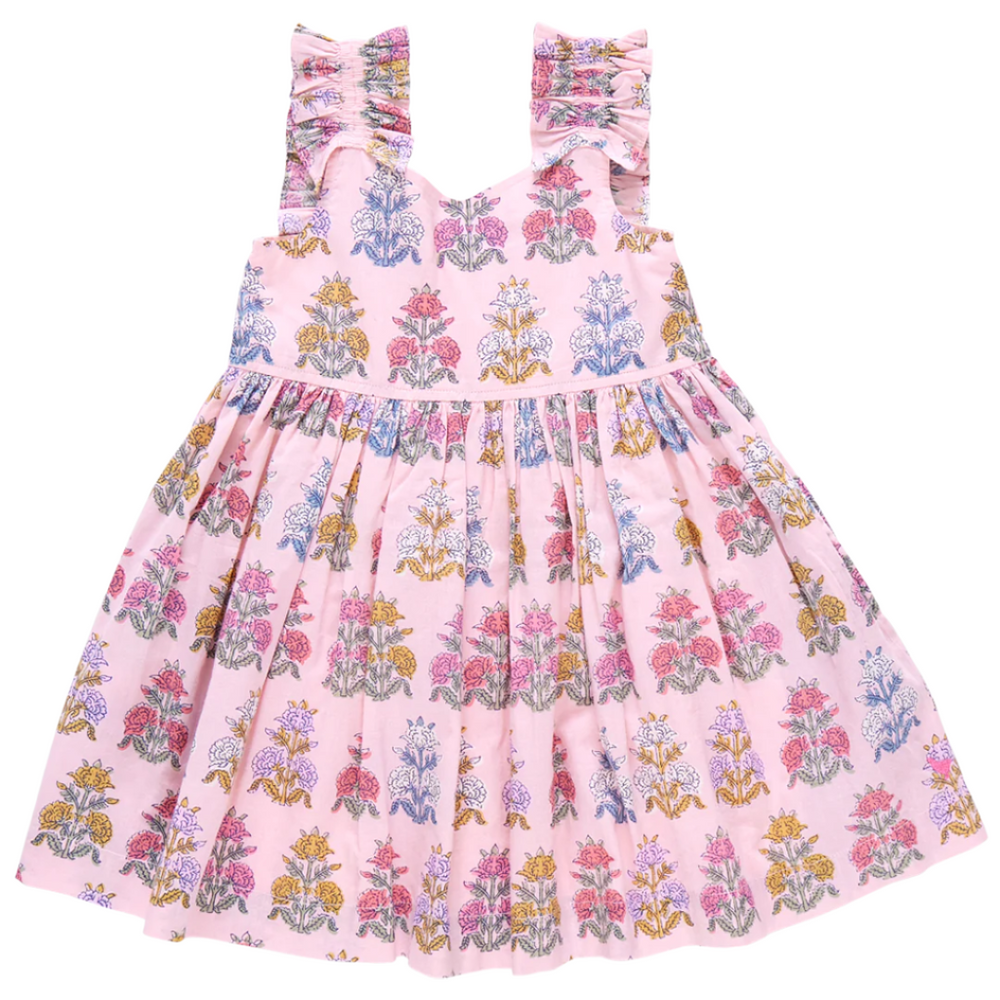 Pink Chicken Girls Via Dress in Pink Flowerette available at Barbara Katz