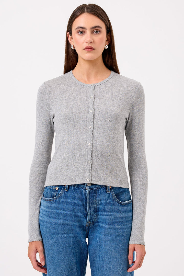 Goldie Pointelle Crop Cardigan available at Barbara Katz