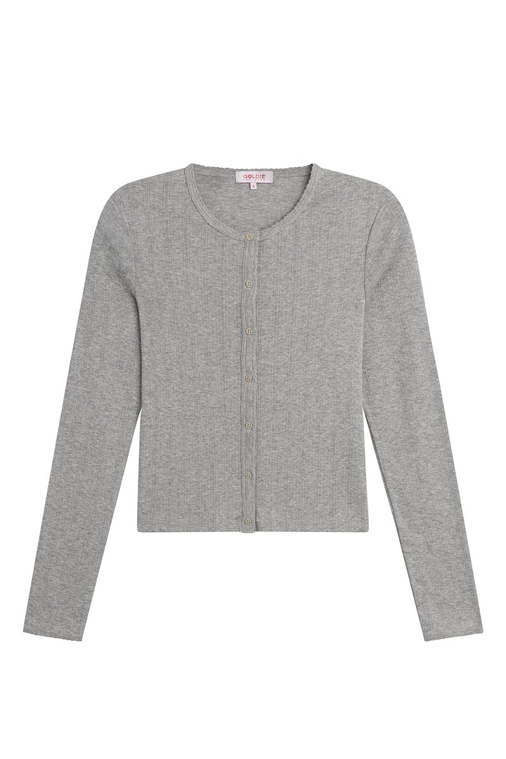 Goldie Pointelle Crop Cardigan available at Barbara Katz