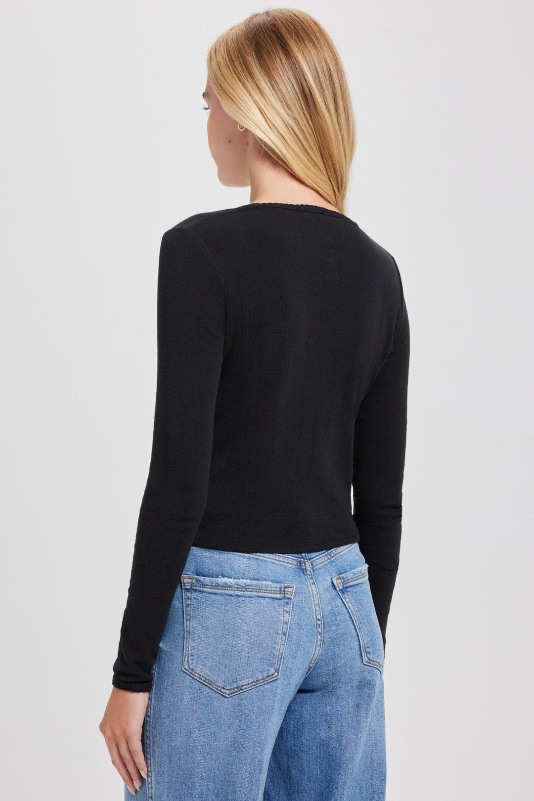 Goldie Pointelle Crop Cardigan available at Barbara Katz
