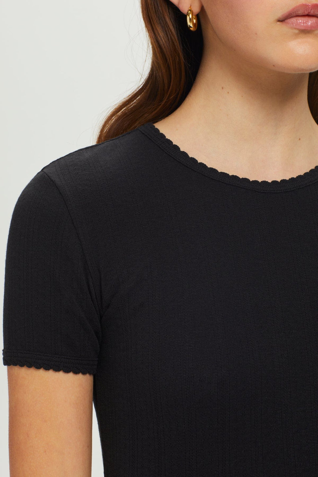 Goldie Pointelle Tee available at Barbara Katz