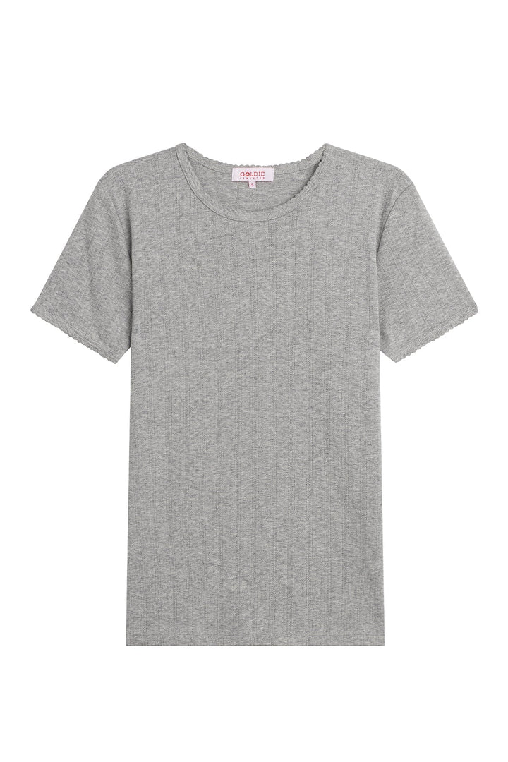 Goldie Pointelle Tee available at Barbara Katz