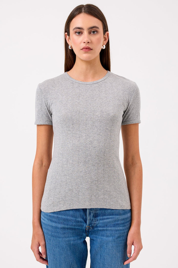 Goldie Pointelle Tee available at Barbara Katz