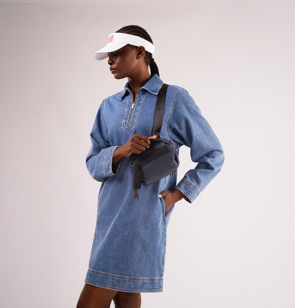 Daniella Lehavi Bonnie Mini Crossbody Bag in Denim available at Barbara Katz