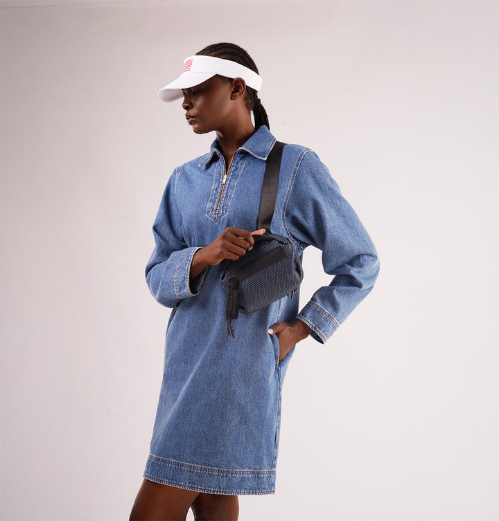 Daniella Lehavi Bonnie Mini Crossbody Bag in Denim available at Barbara Katz
