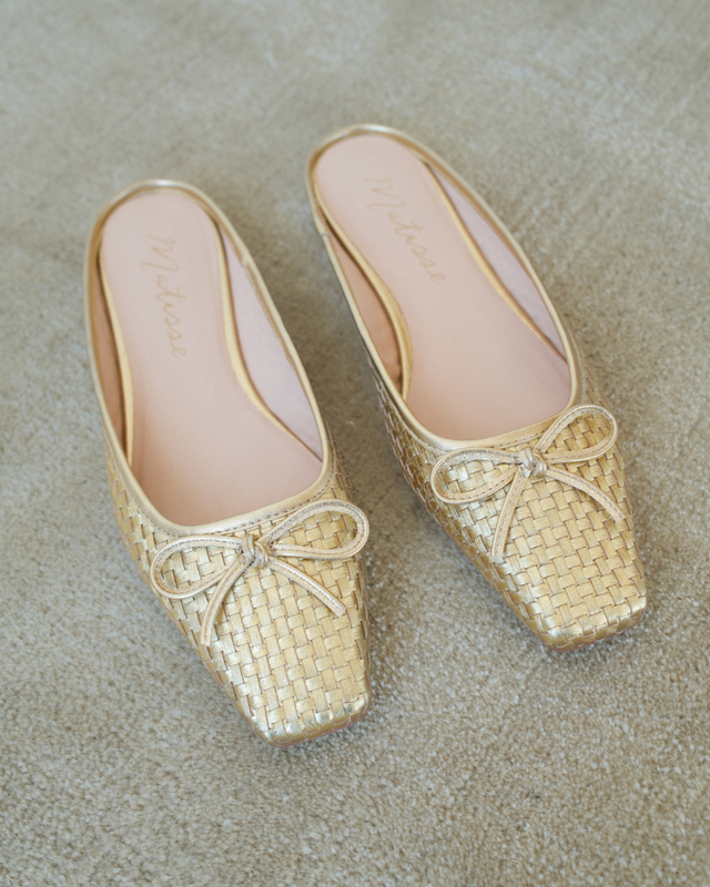 Coconuts by Matisse Remy Slip On Ballet Flats in Gold Weave available at Barbara Katz