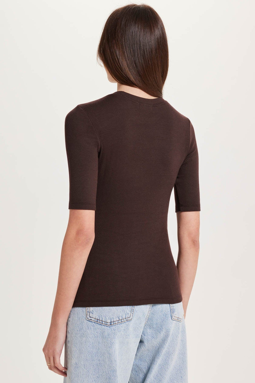 Goldie Ribbed Half Sleeve Tee available at Barbara Katz