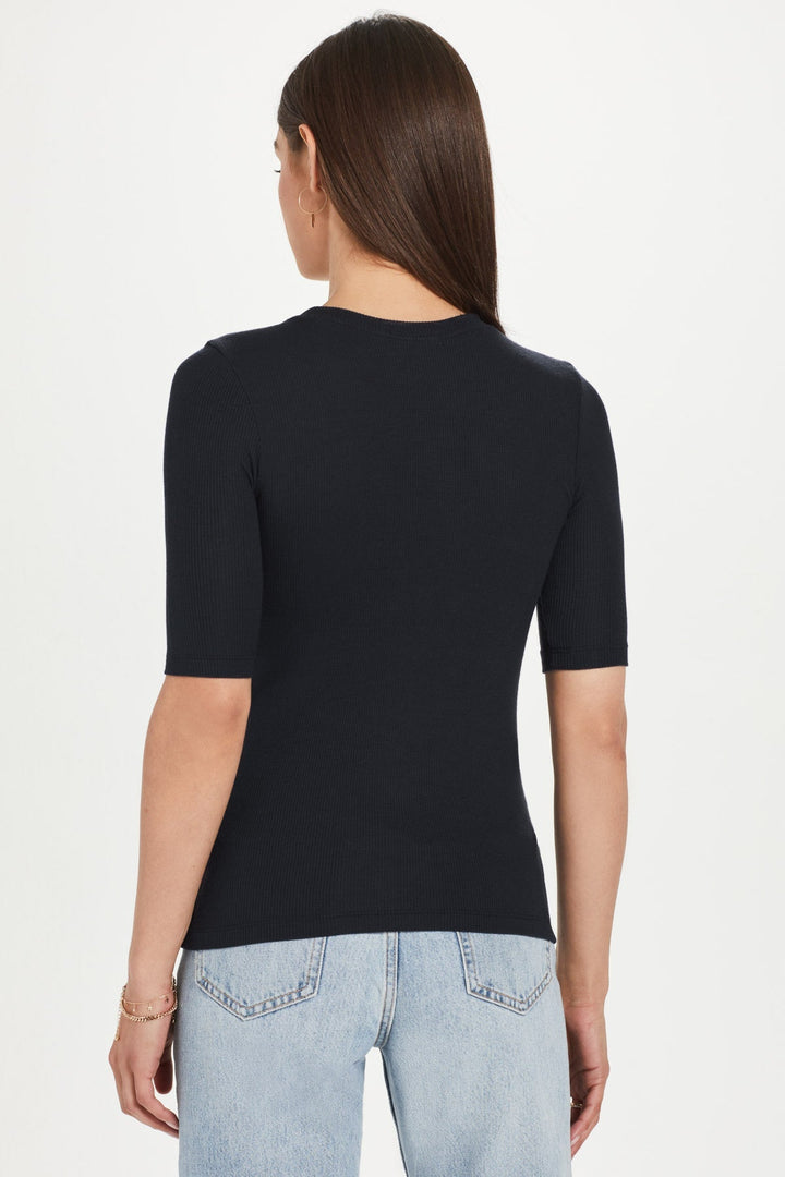 Goldie Ribbed Half Sleeve Tee available at Barbara Katz