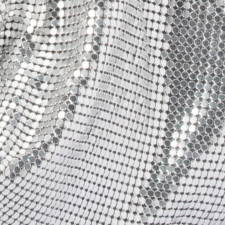 Olga Berg Shar Mesh Convertible Bag in Silver available at Barbara Katz