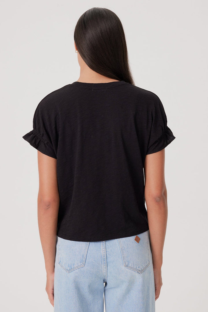 Goldie Signature Slub Puff & Ruffle Sleeve Tee available at Barbara Katz