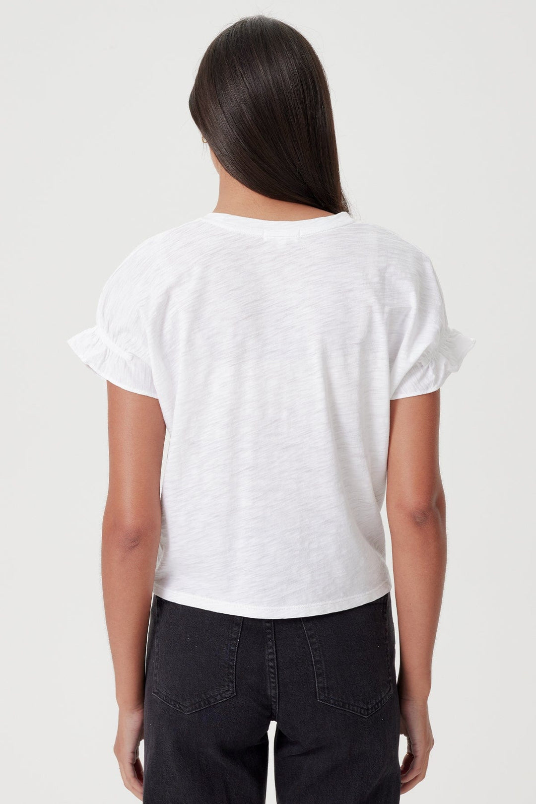 Goldie Signature Slub Puff & Ruffle Sleeve Tee available at Barbara Katz