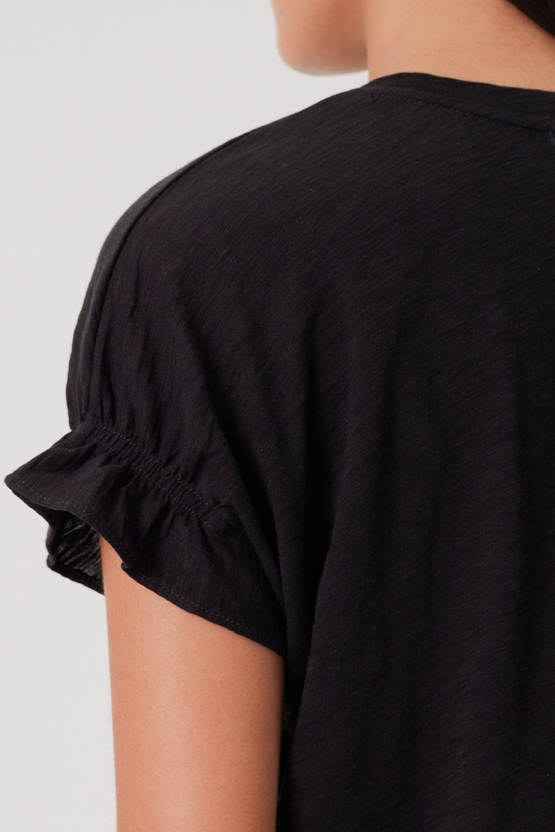 Goldie Signature Slub Puff & Ruffle Sleeve Tee available at Barbara Katz