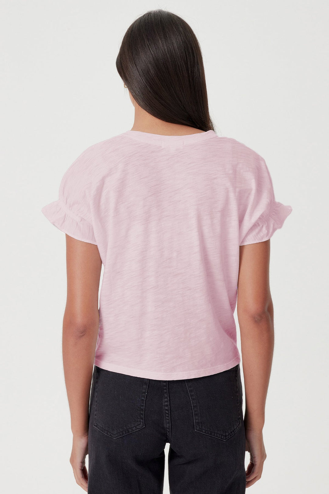 Goldie Signature Slub Puff & Ruffle Sleeve Tee available at Barbara Katz