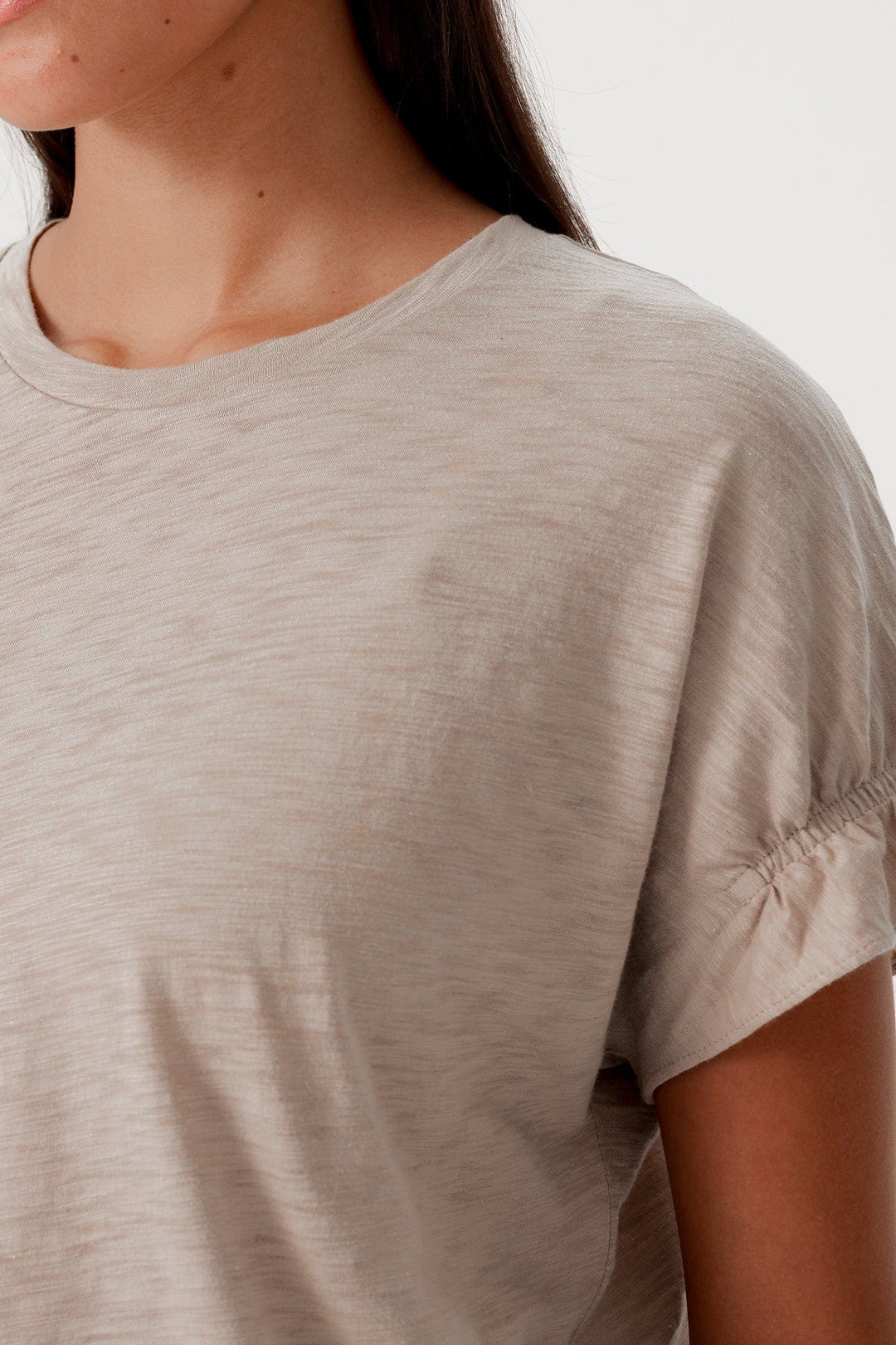 Goldie Signature Slub Puff & Ruffle Sleeve Tee available at Barbara Katz