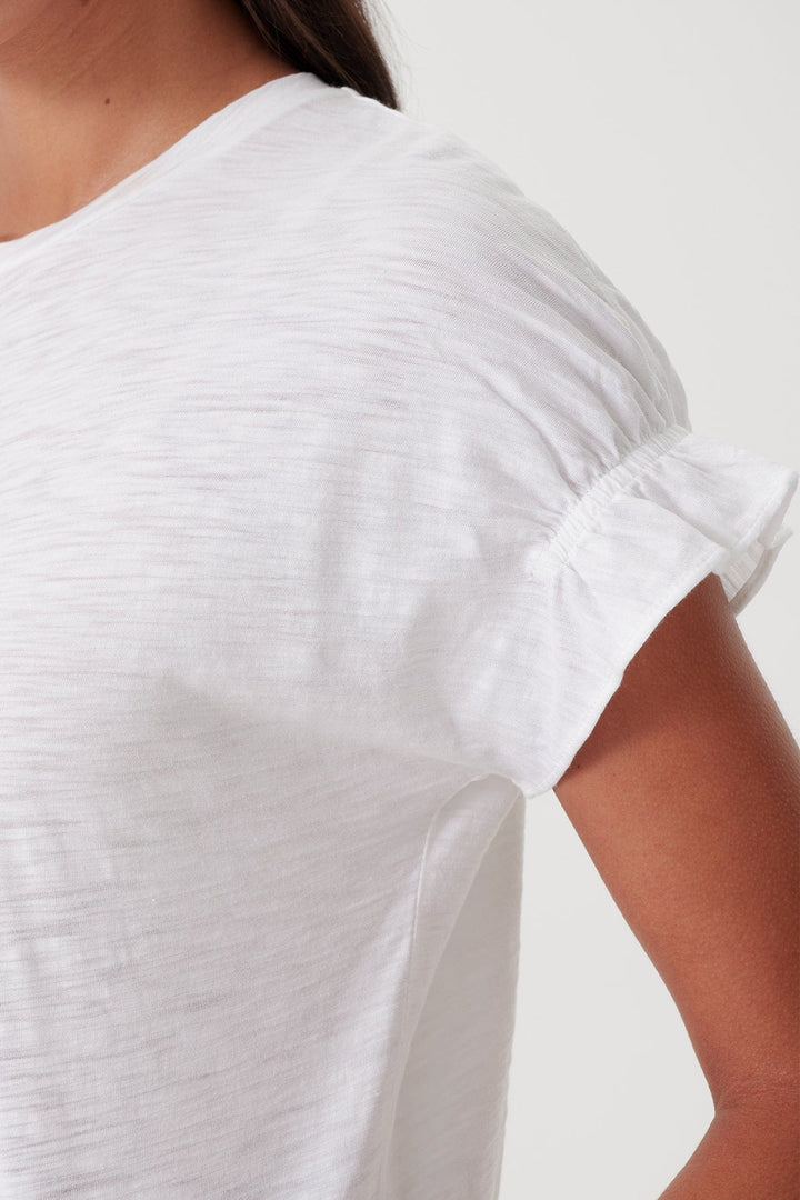 Goldie Signature Slub Puff & Ruffle Sleeve Tee available at Barbara Katz