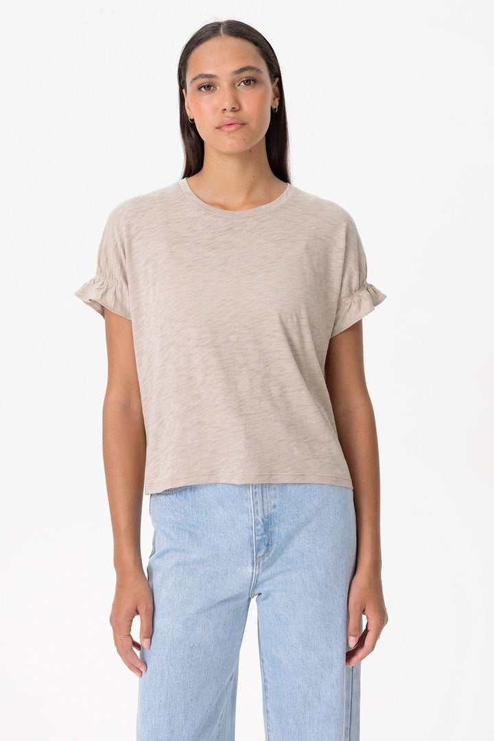 Goldie Signature Slub Puff & Ruffle Sleeve Tee available at Barbara Katz