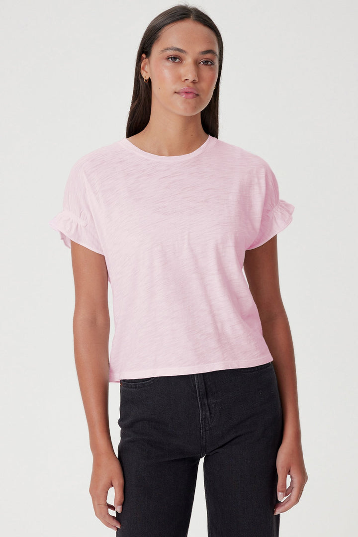Goldie Signature Slub Puff & Ruffle Sleeve Tee available at Barbara Katz
