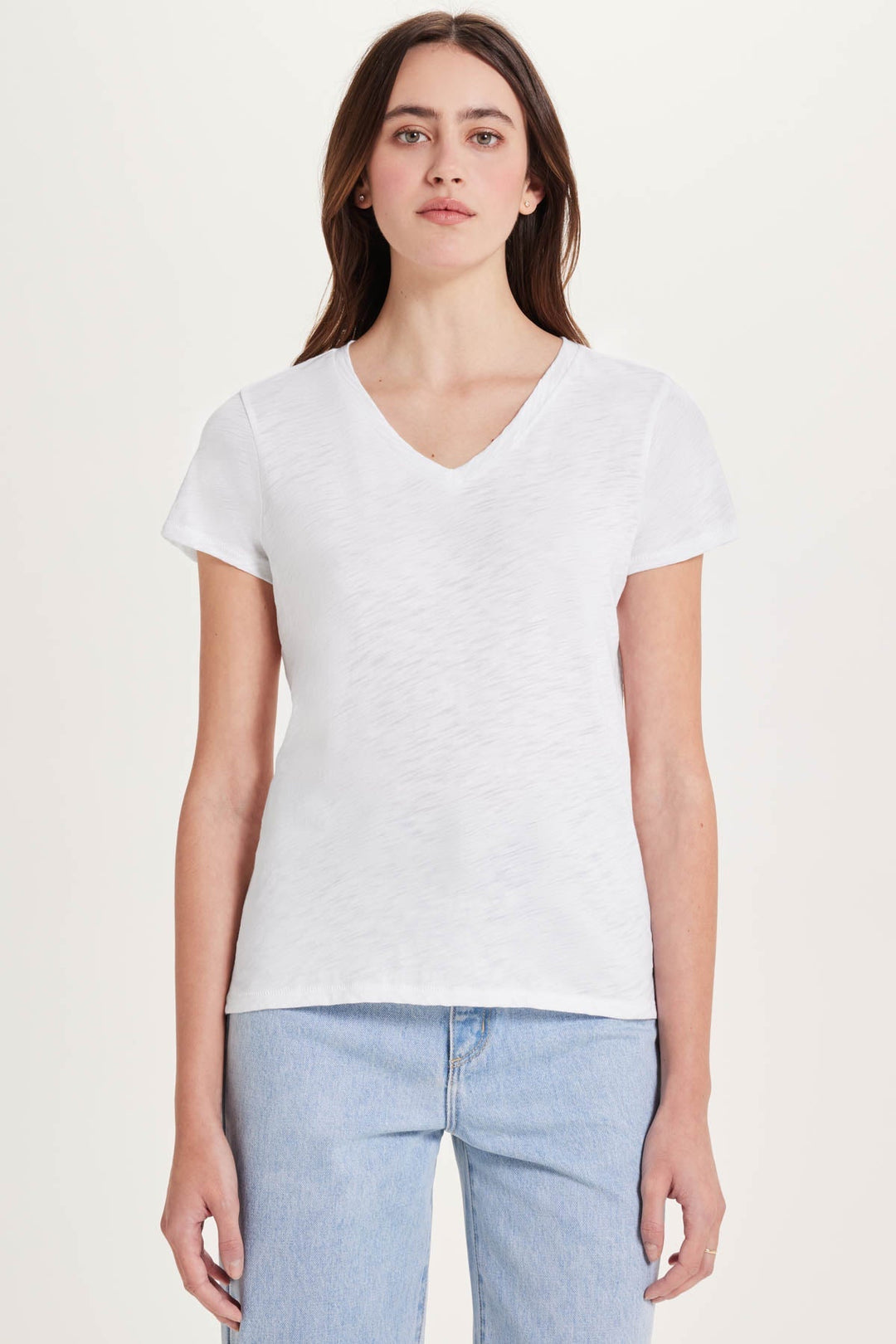 Goldie Signature Slub V Neck Boy Tee available at Barbara Katz