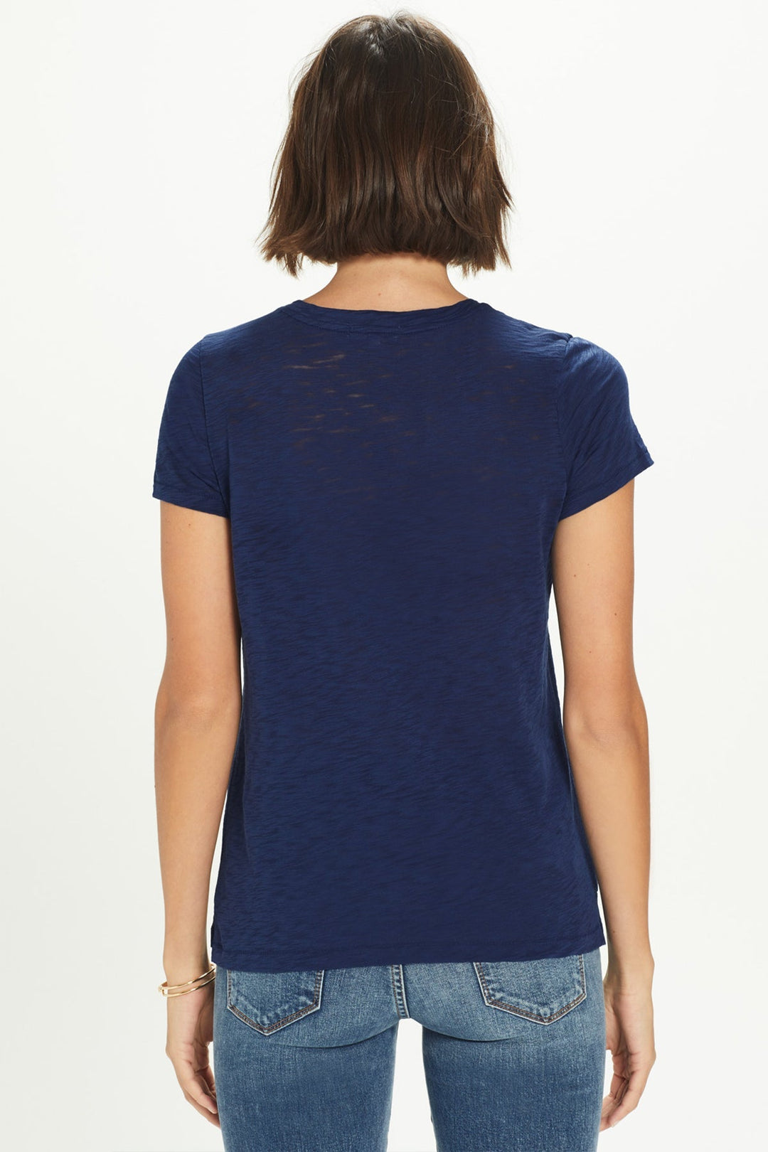 Goldie Signature Slub V Neck Boy Tee available at Barbara Katz