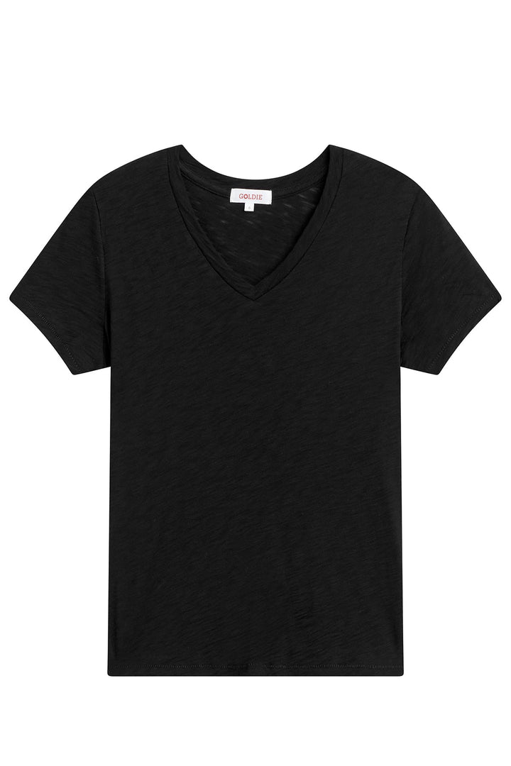 Goldie Signature Slub V Neck Boy Tee available at Barbara Katz