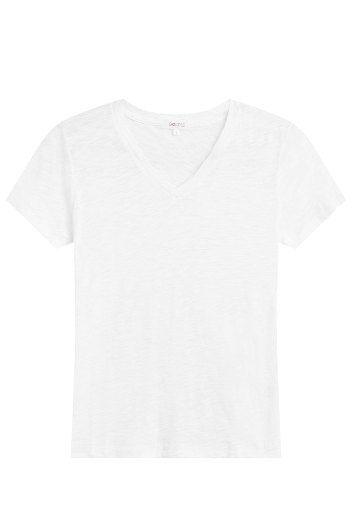 Goldie Signature Slub V Neck Boy Tee available at Barbara Katz