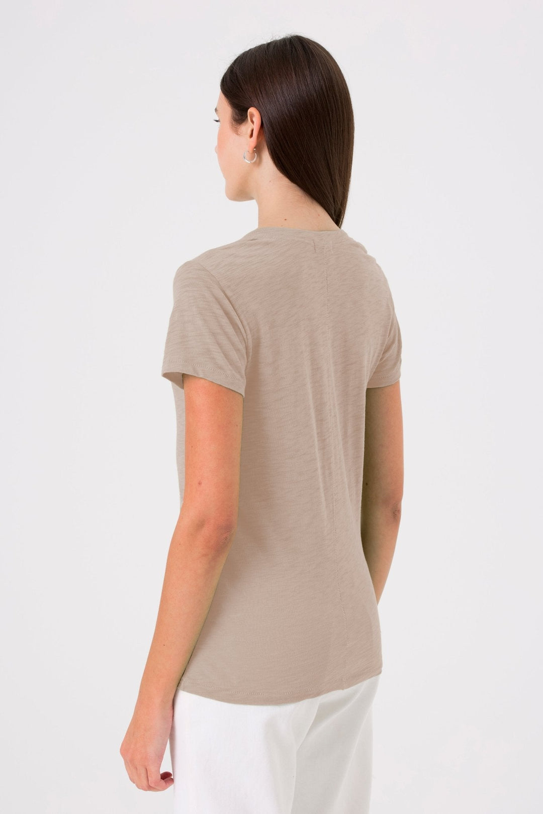 Goldie Signature Slub V Neck Tee available at Barbara Katz
