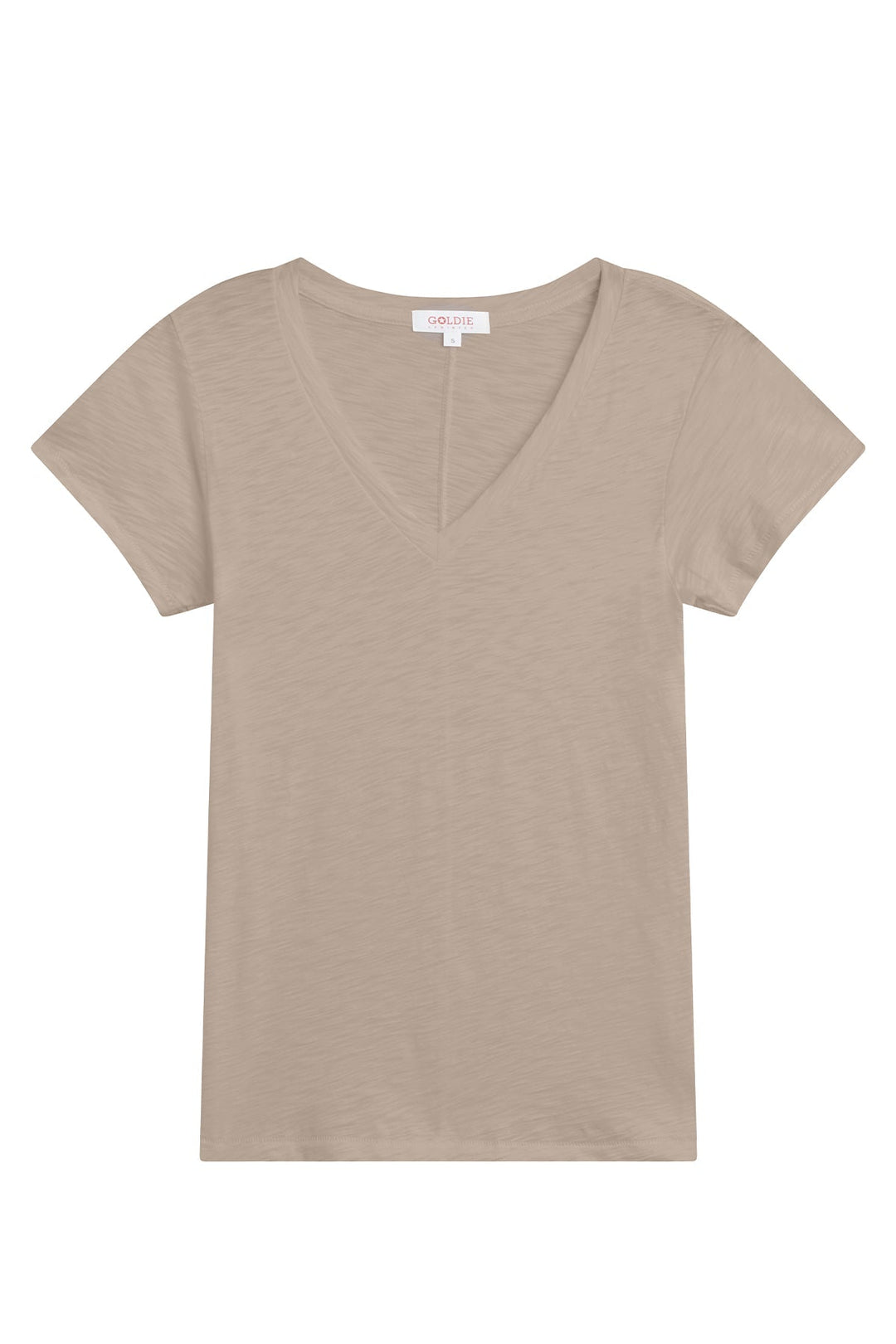 Goldie Signature Slub V Neck Tee available at Barbara Katz