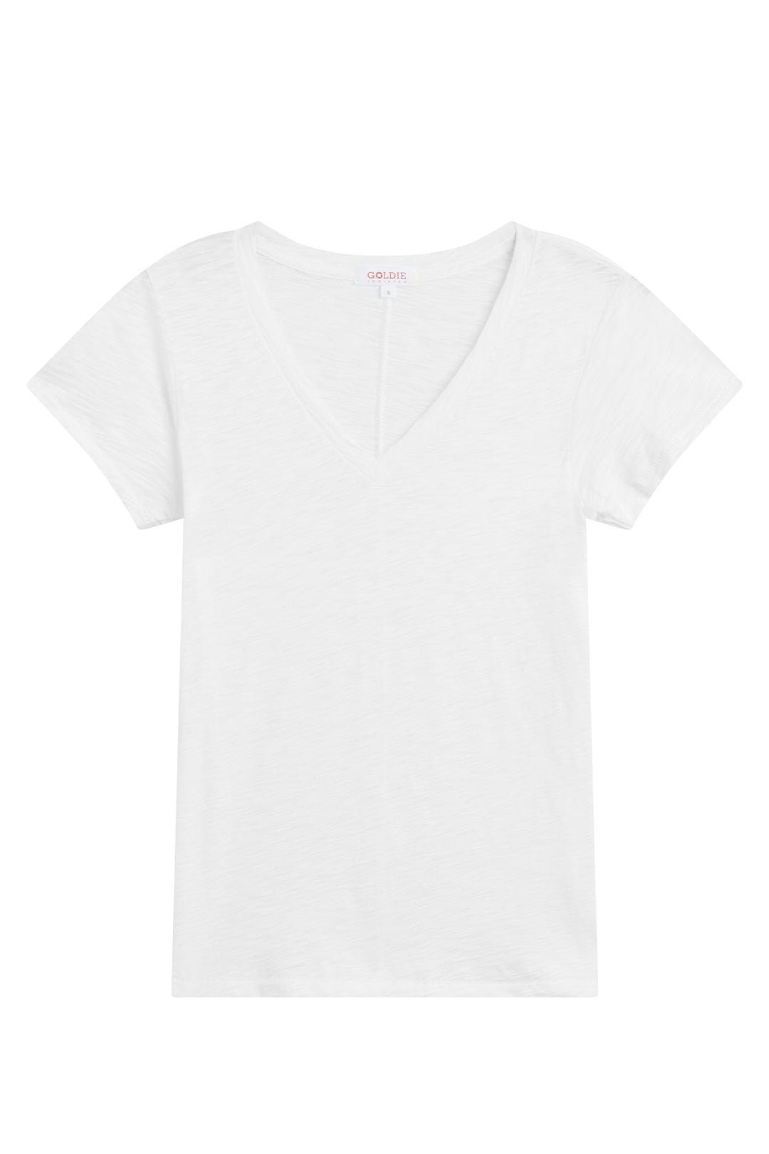 Goldie Signature Slub V Neck Tee available at Barbara Katz