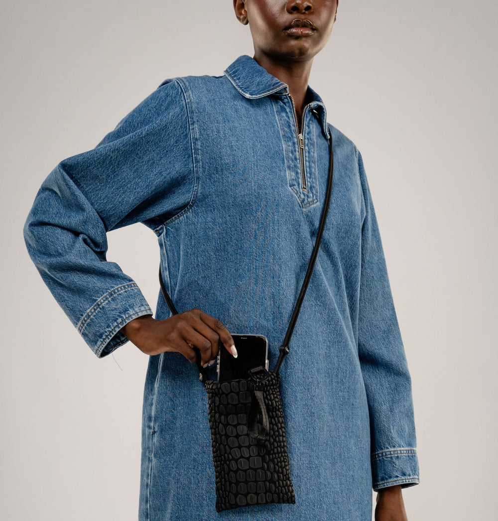 Daniella Lehavi Tokyo Phone Pocket in Black available at Barbara Katz