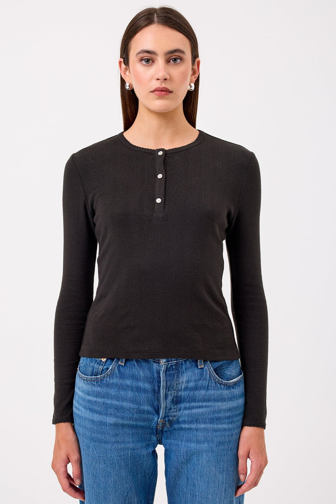Goldie Sloane Pointelle Henley available at Barbara Katz