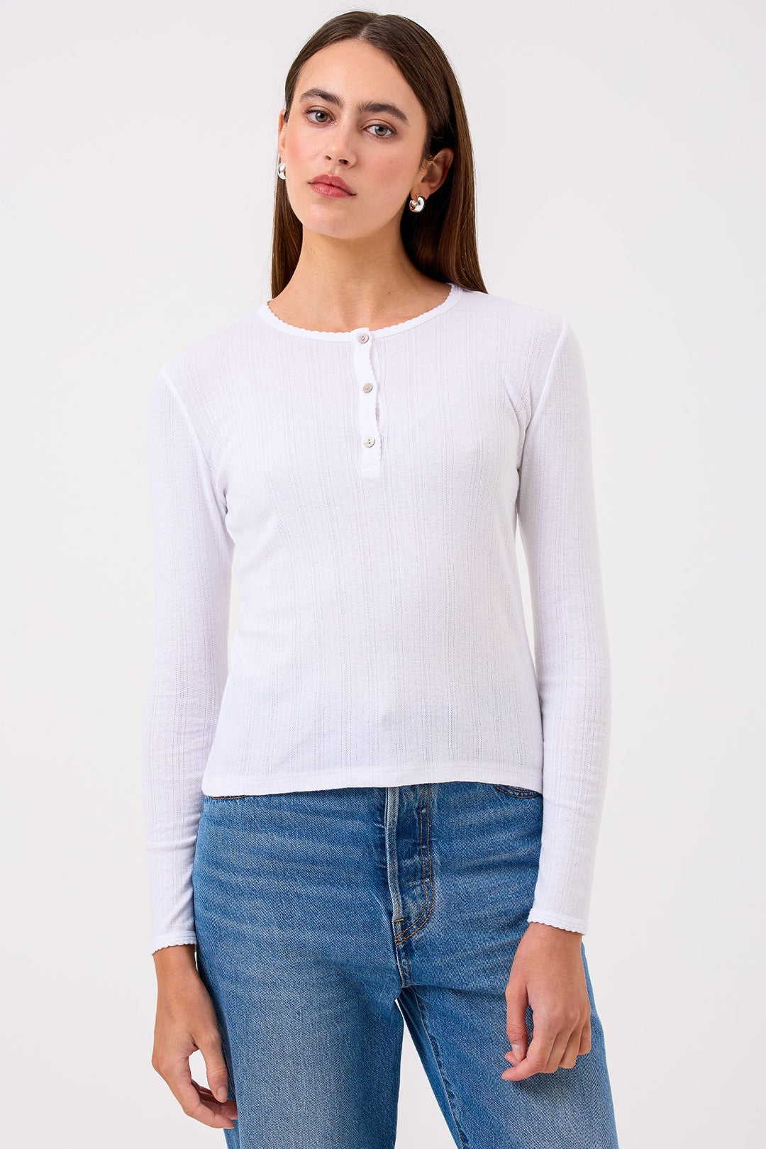 Goldie Sloane Pointelle Henley available at Barbara Katz
