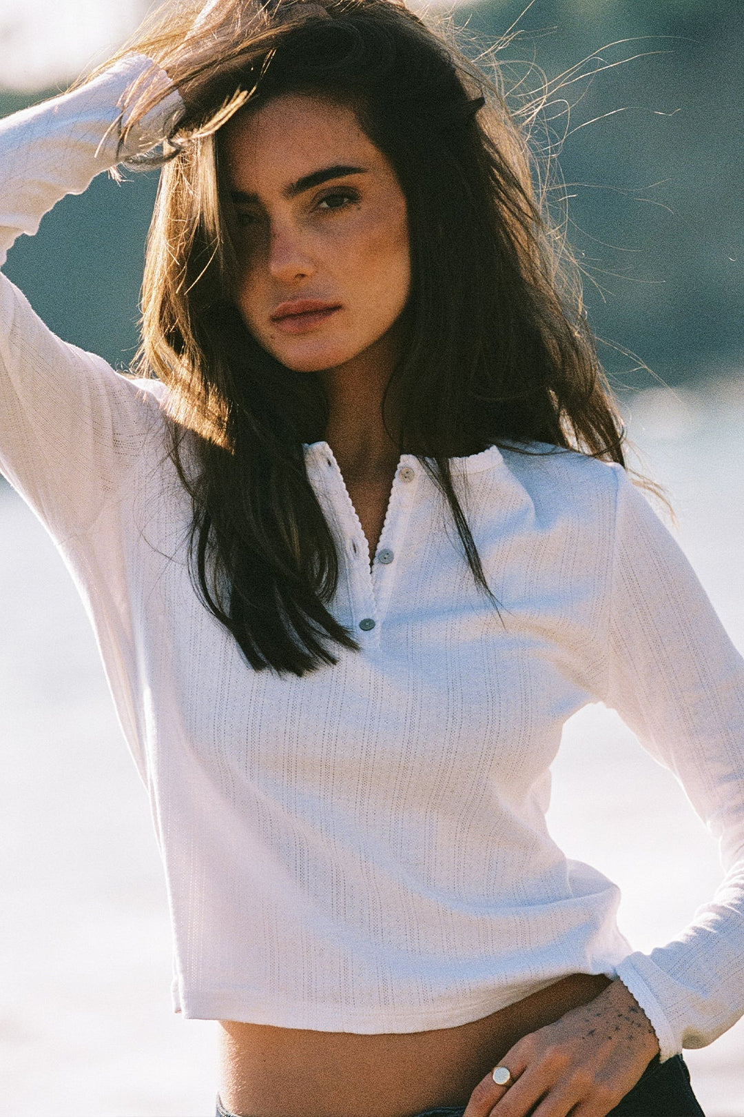 Goldie Sloane Pointelle Henley available at Barbara Katz