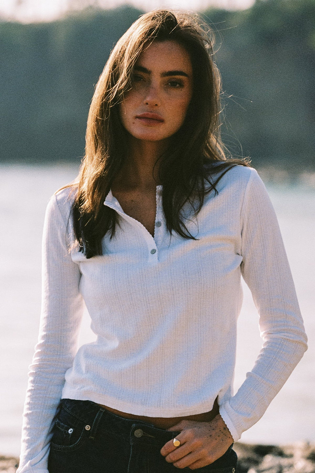 Goldie Sloane Pointelle Henley available at Barbara Katz