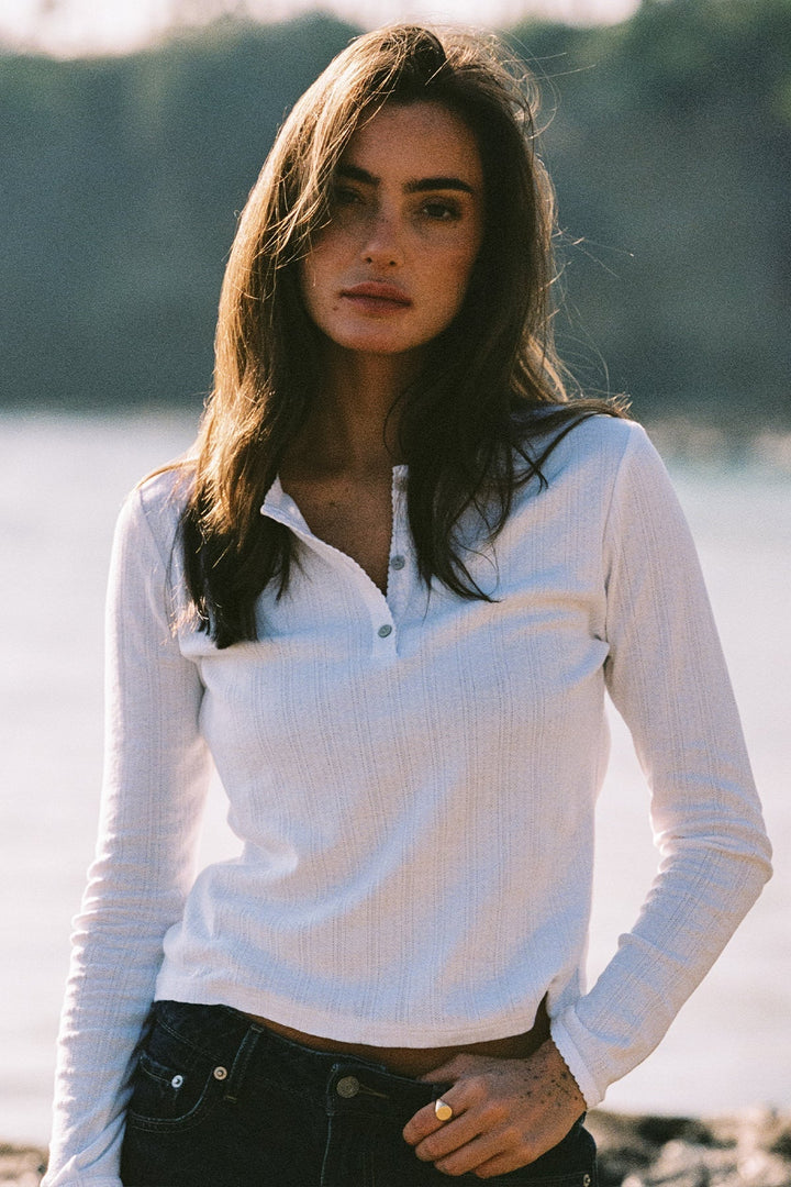 Goldie Sloane Pointelle Henley available at Barbara Katz