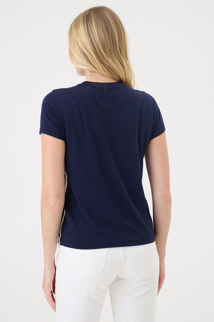 Goldie St. Tropez Tee in Navy available at Barbara Katz
