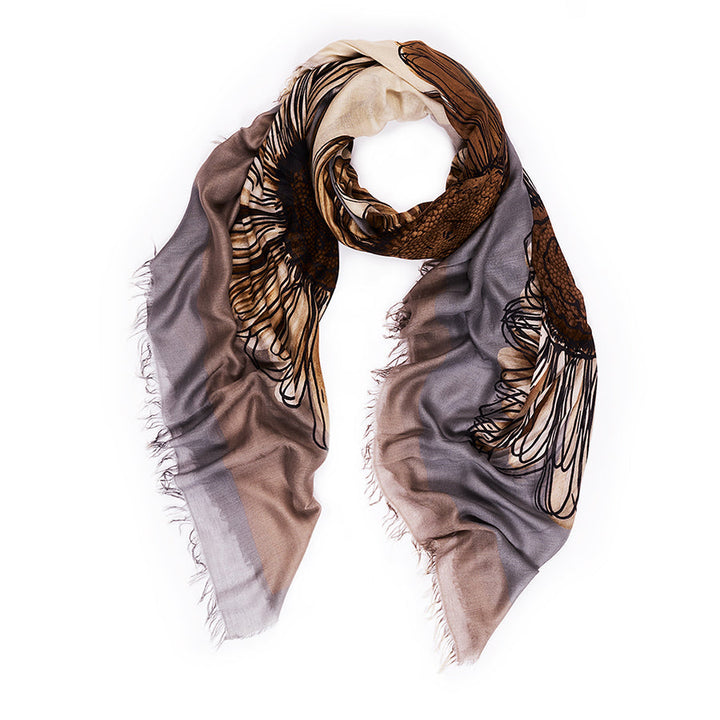 Suzi Roher Daisy Neutral Scarf available at Barbara Katz